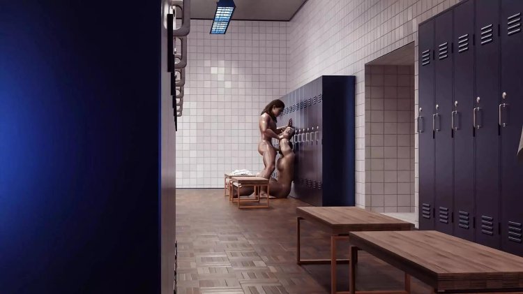 Naked in the locker room