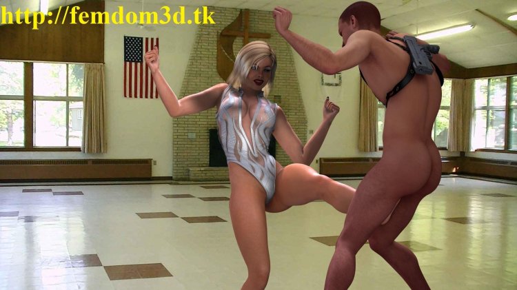 Naked women fight in the ring