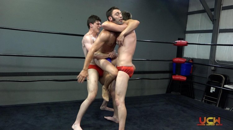 The struggle of naked men and women