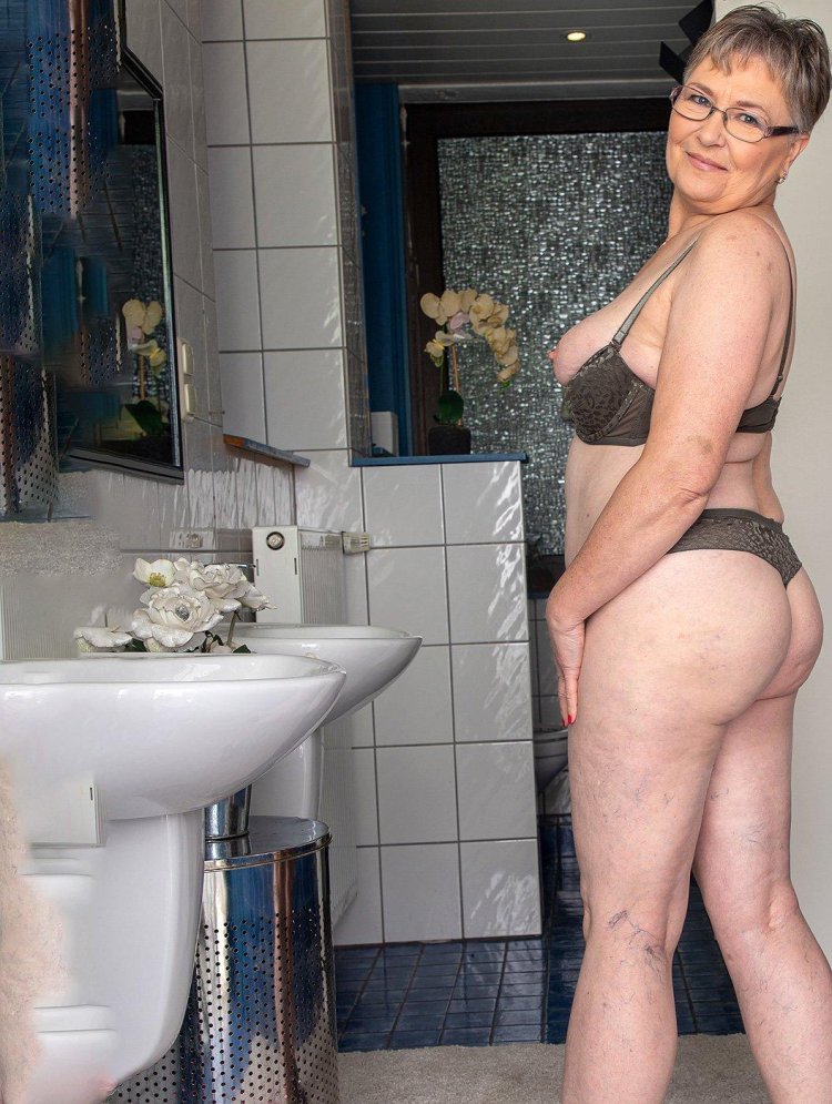 Fat old woman striptease