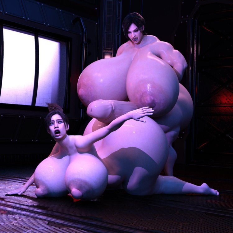 Naked girl with big priests