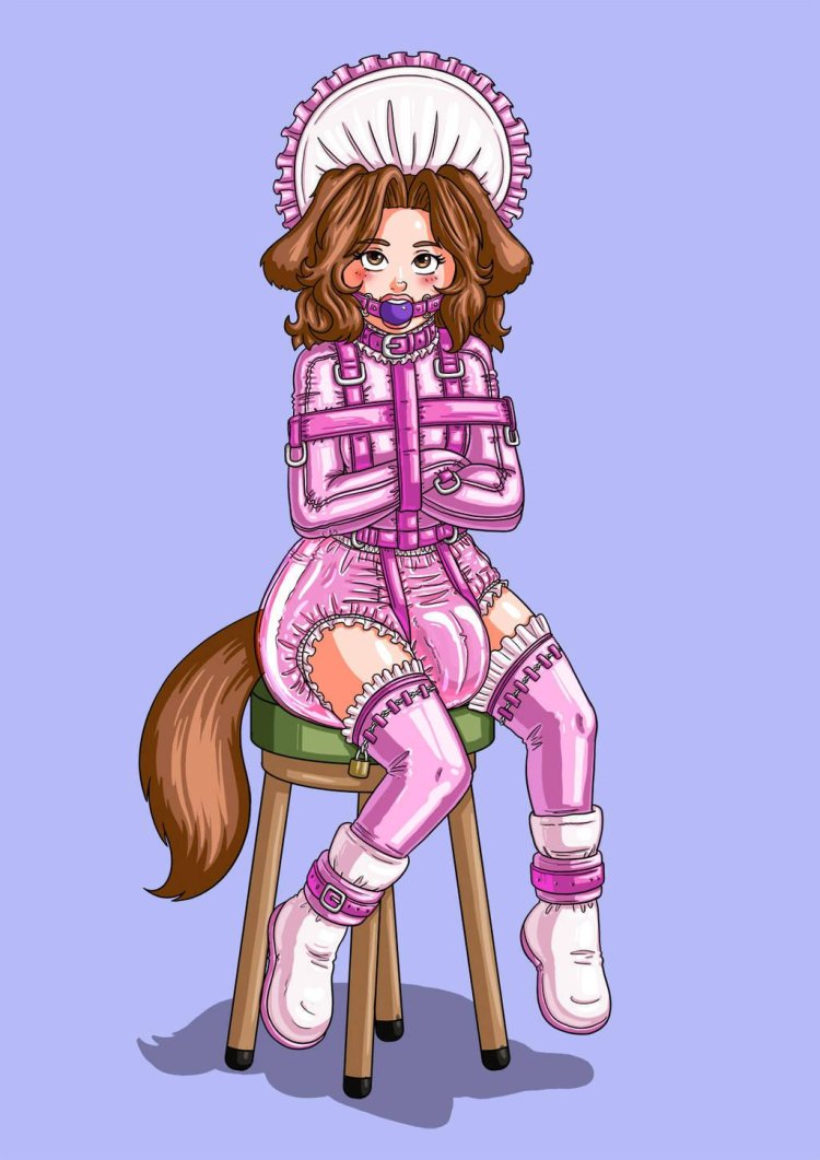 Girl in the diapers of BDSM