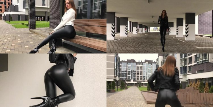 Girl in transparent leggings