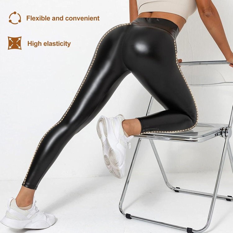 High waist leather leggings