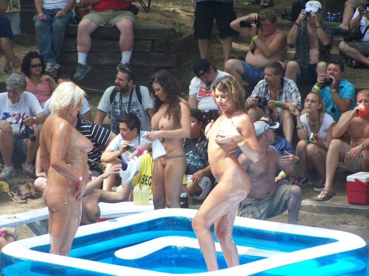 Feast of naked nudists