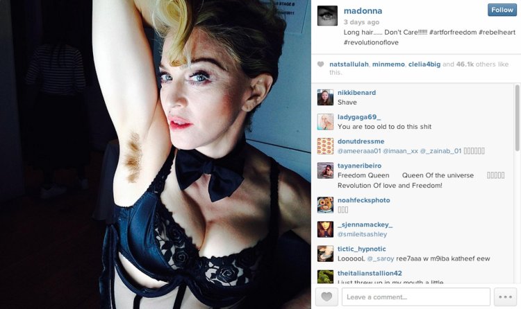Daughter of Madonna Lourdes with armpits