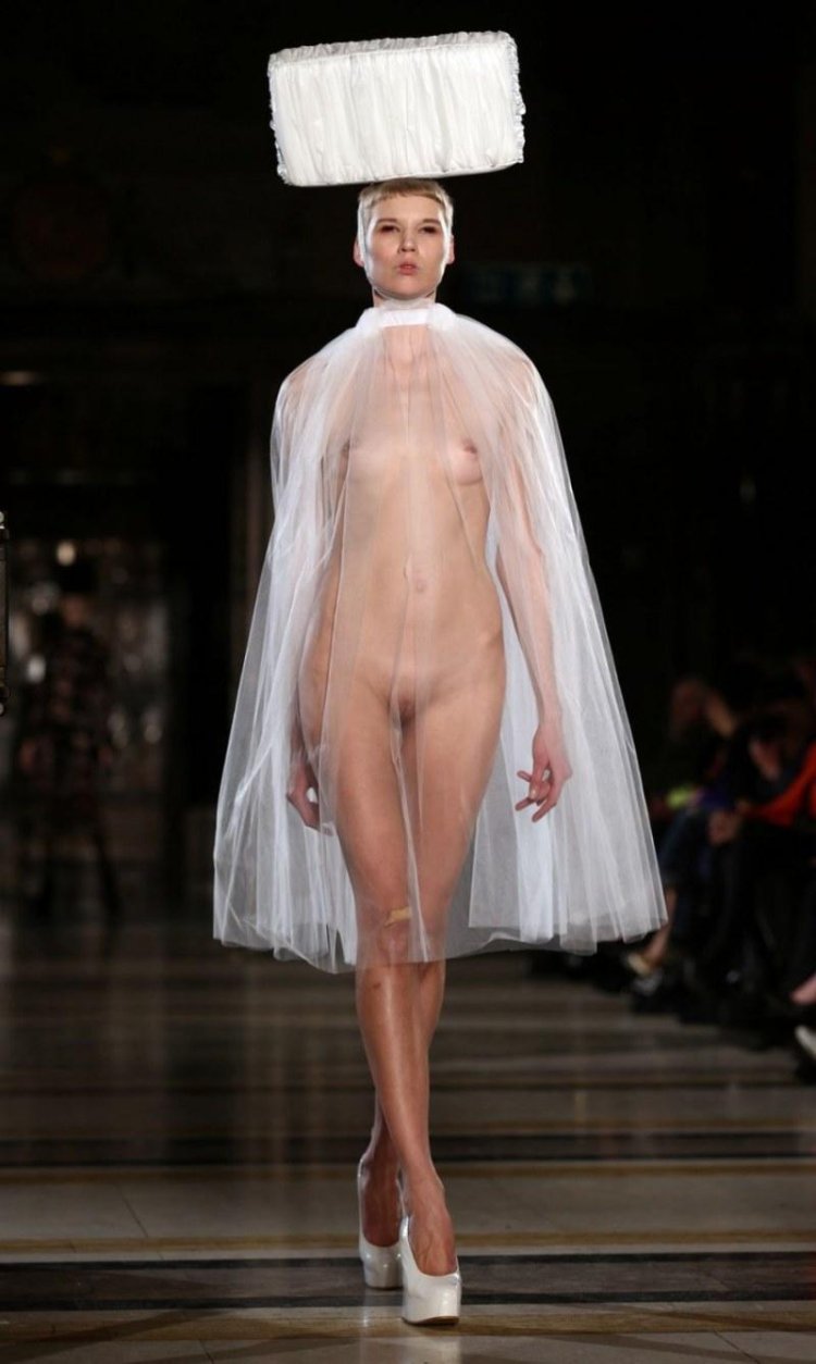 Naked on the catwalk