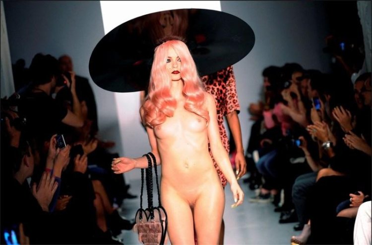 Fashion show of naked women