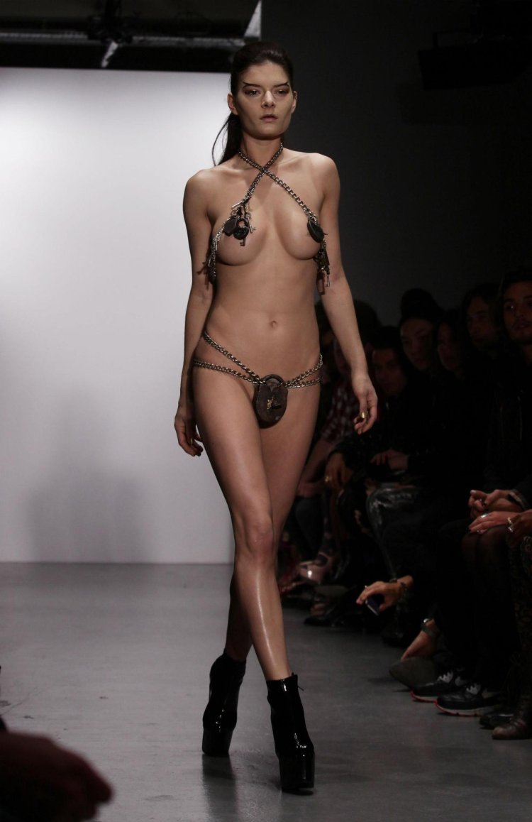 Naked models at the fashion show