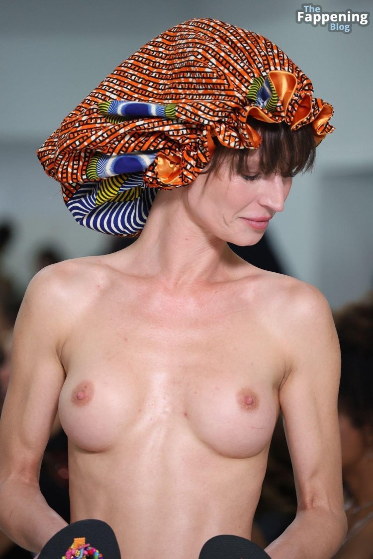 Models on the catwalk without clothes