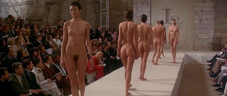 Fashion show of naked women