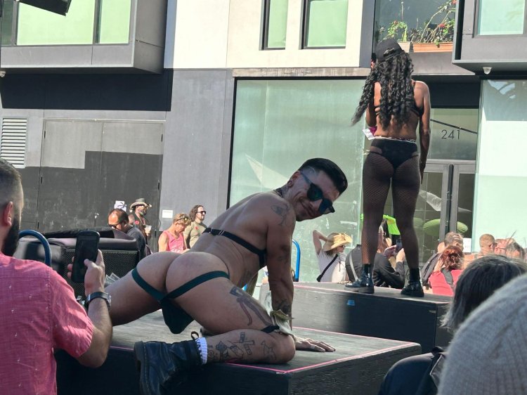 Festival parade of naked women