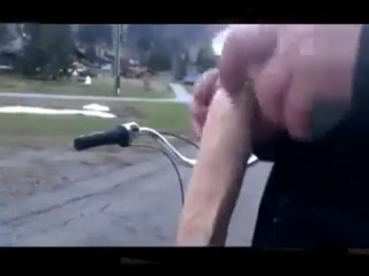 Girls in panties on a bicycle