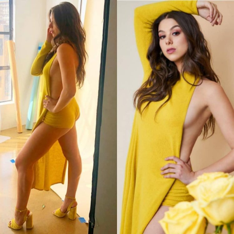 The dress is yellow