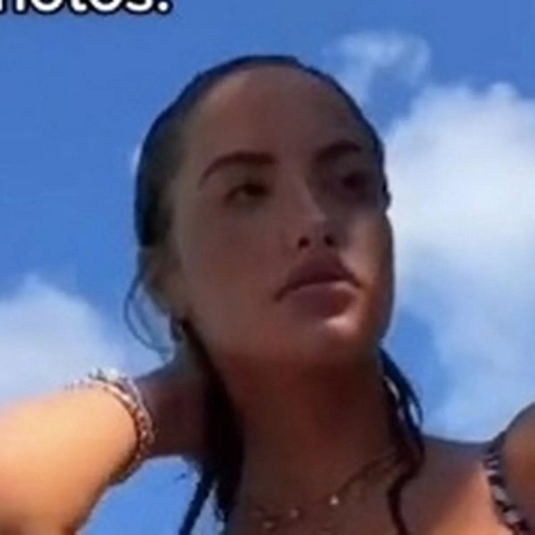 Actress in a swimsuit