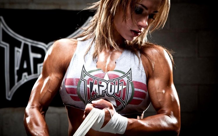 The pumped girl is beautiful