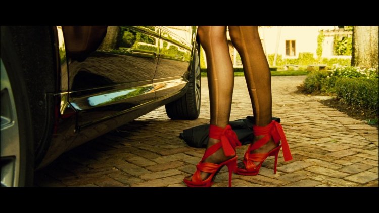 Girl in red shoes