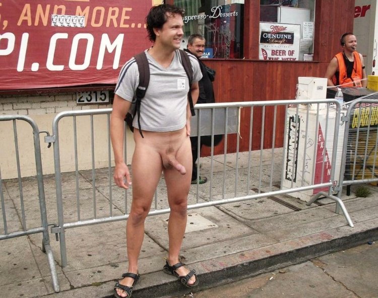 Naked men on the street