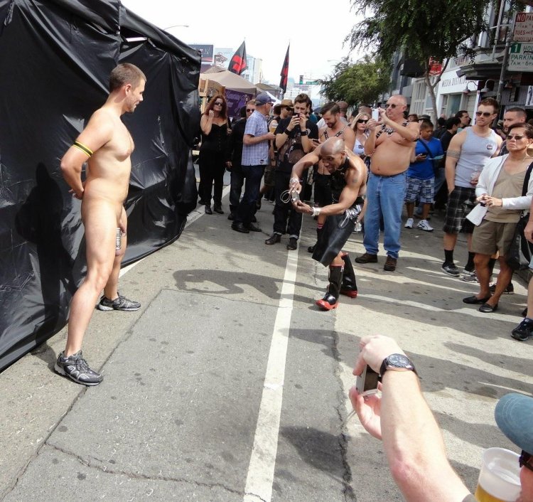 Men naked in public