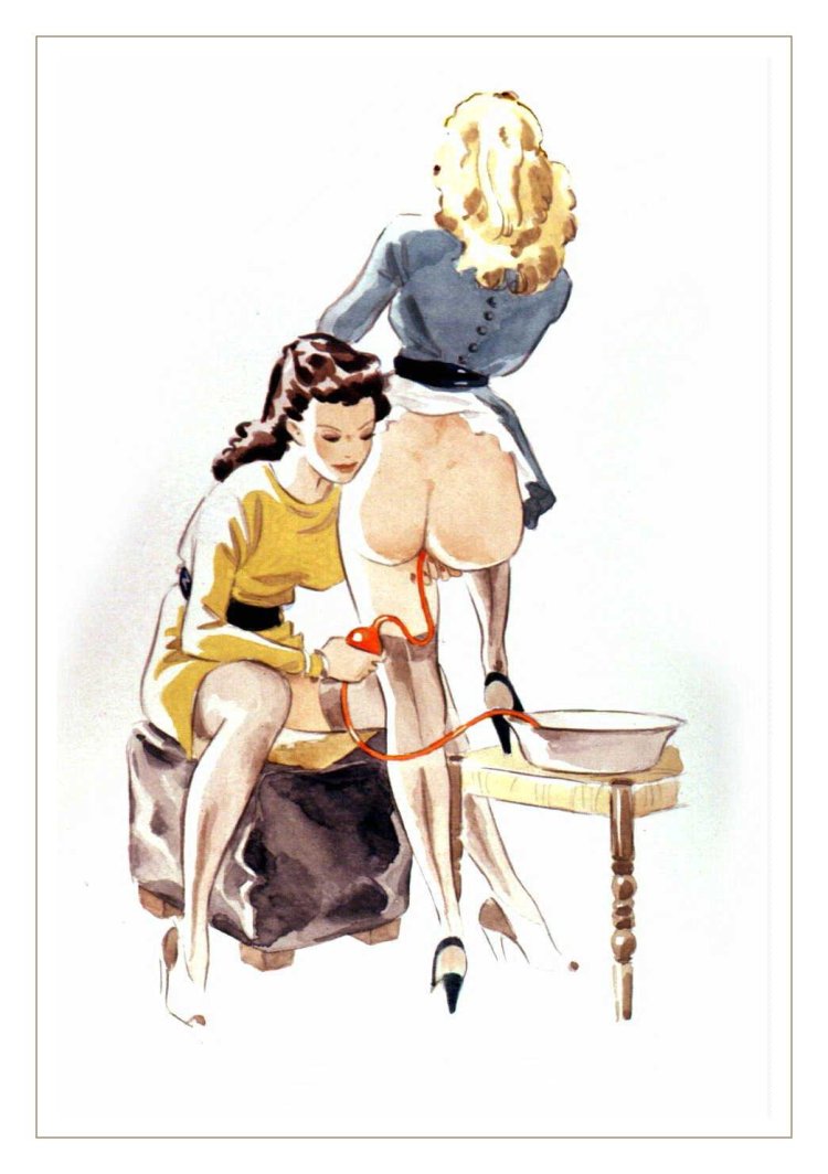 Julie Delcourt drawings of an enema