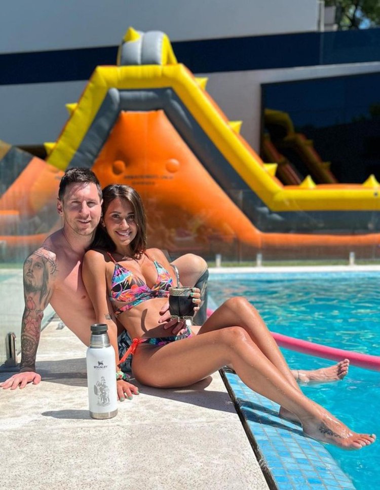 Messi with his wife