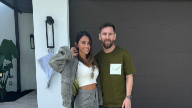 Lionel Messi and Antonella Rokutszo