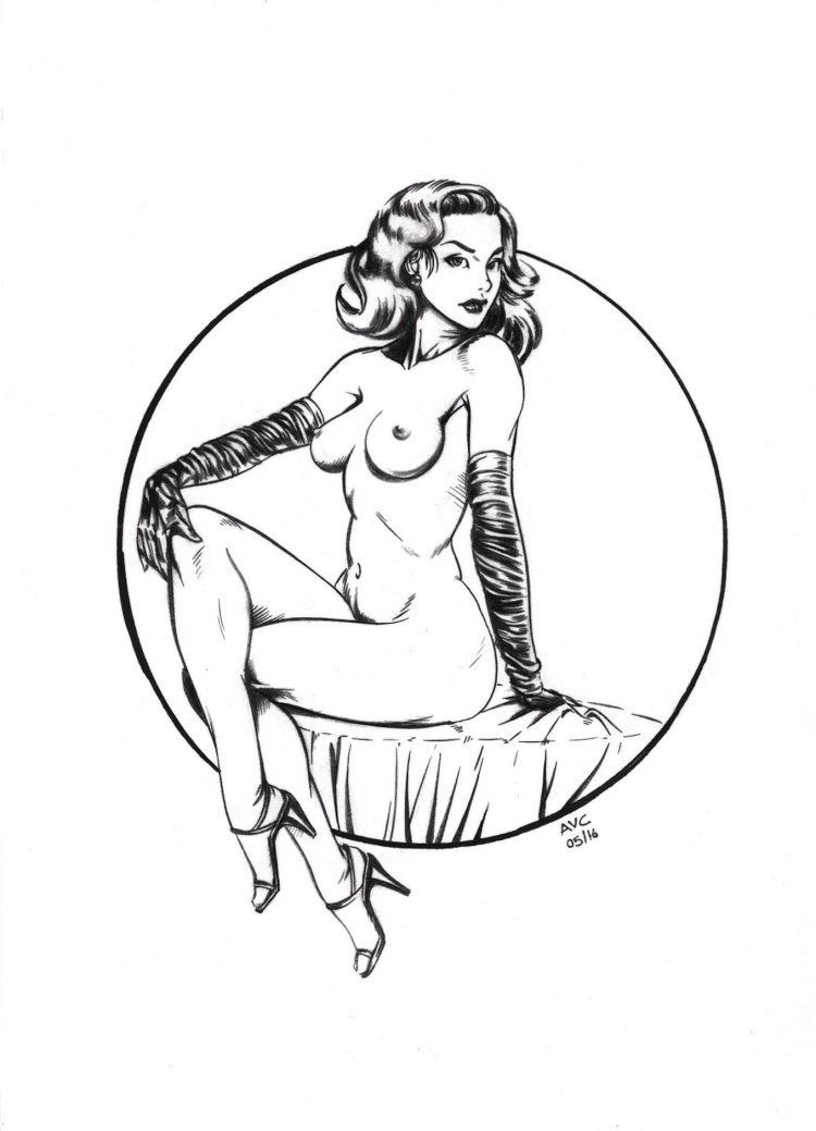 Alain Aslan drawings PIN-up nude