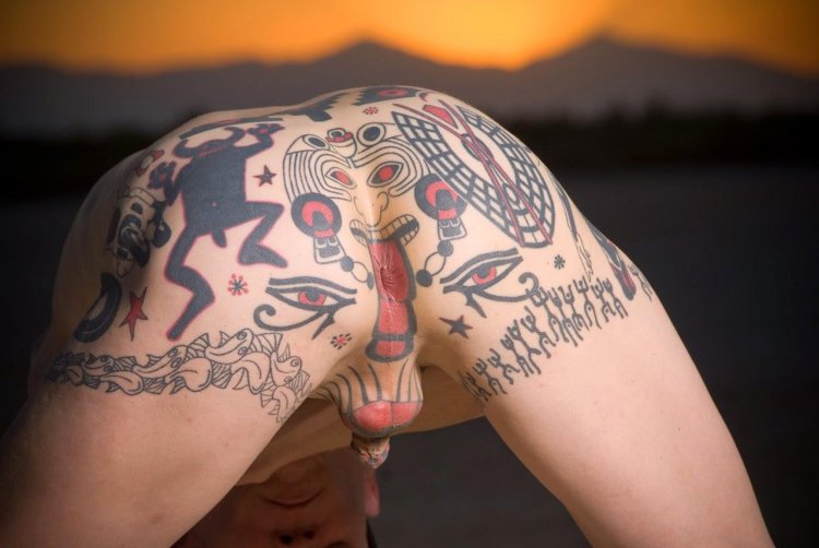 Tattoo on the male ass