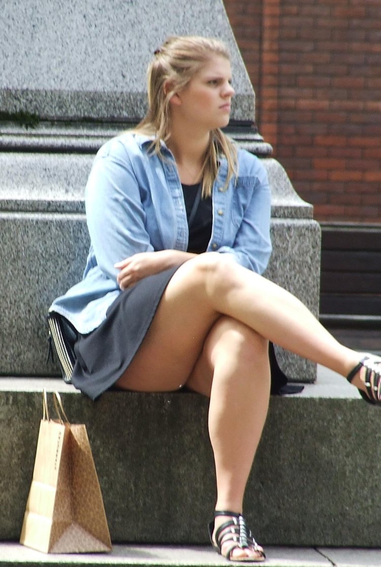 Sitting upskirt close -up