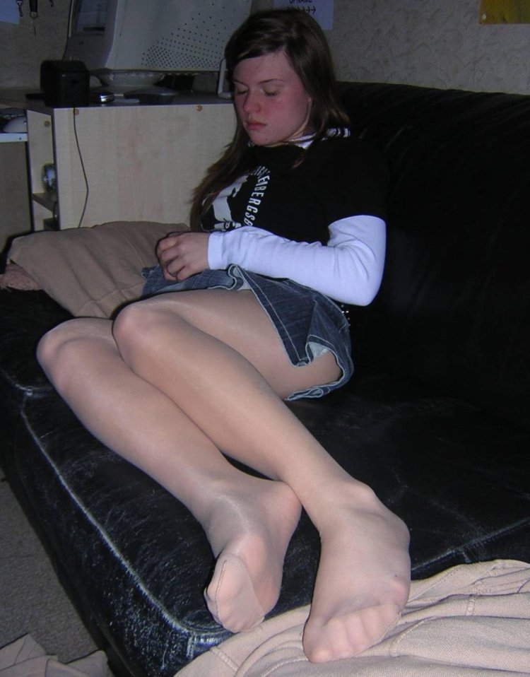 Woman in pantyhose private