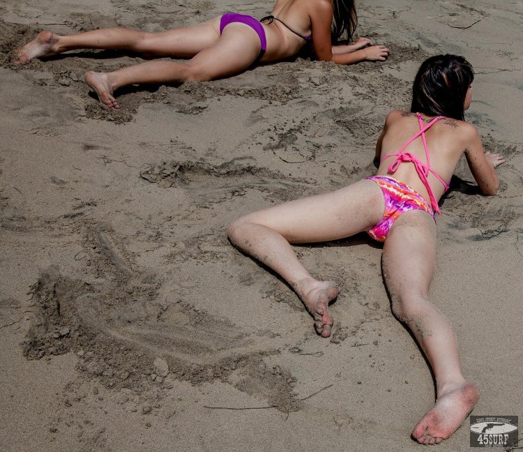 Girls have fun on the beach