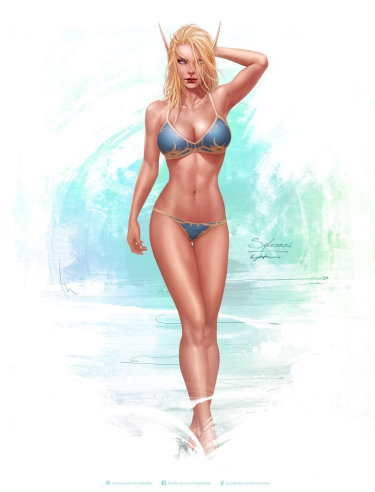 Drawing girl in a swimsuit