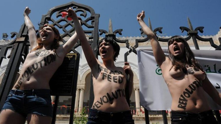 Fully naked activists