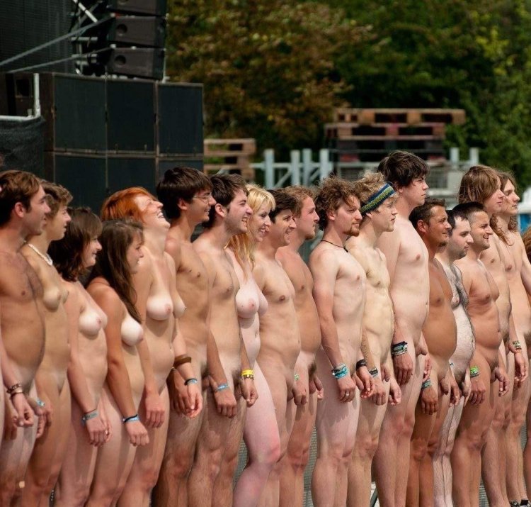 A crowd of naked women