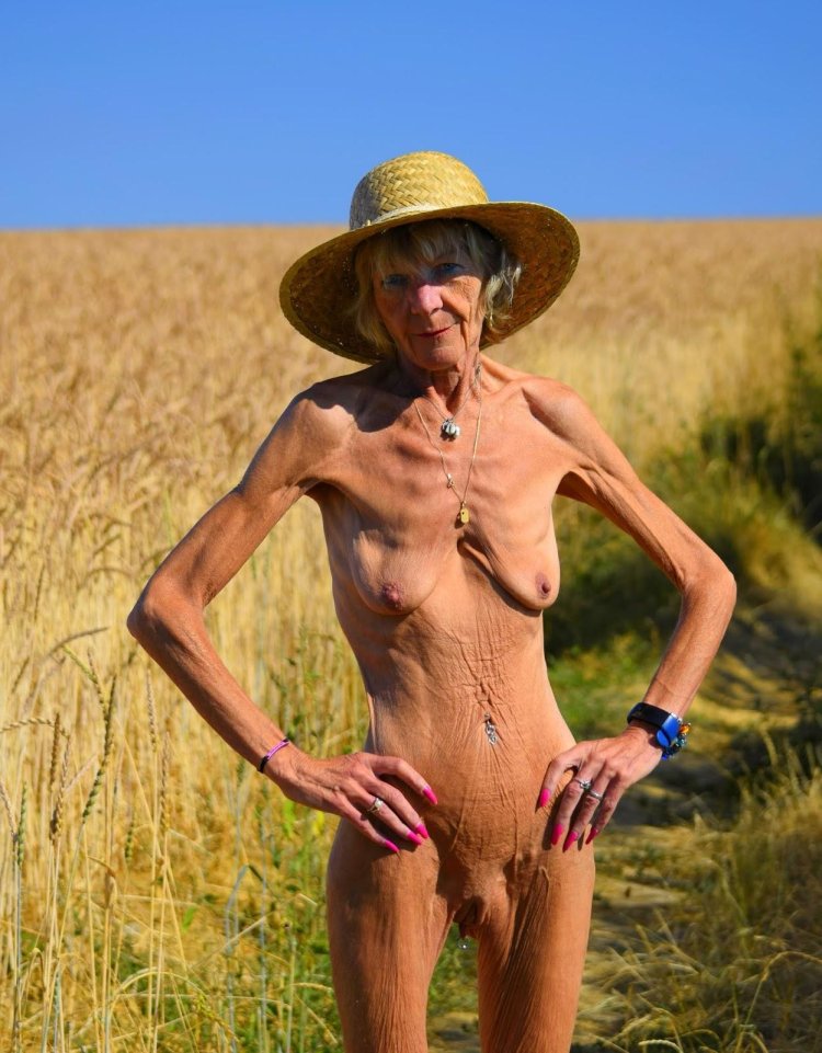 Naked very skinny old women
