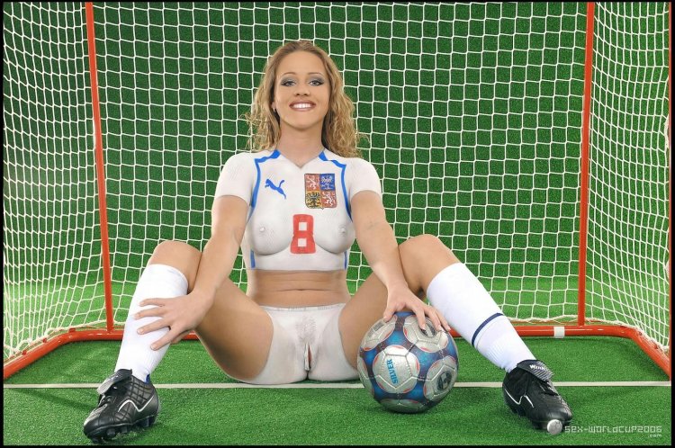 Naked women football players