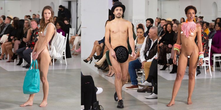 Naked models at the fashion show