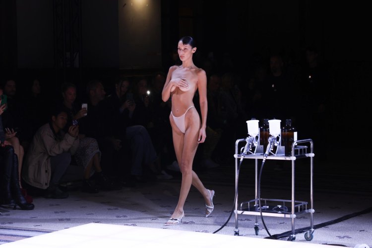 Naked on the catwalk