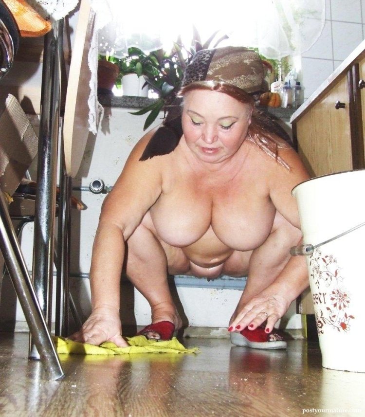 Mature cleaning lady