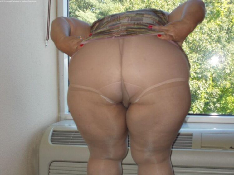 Fat ass in panties of mate