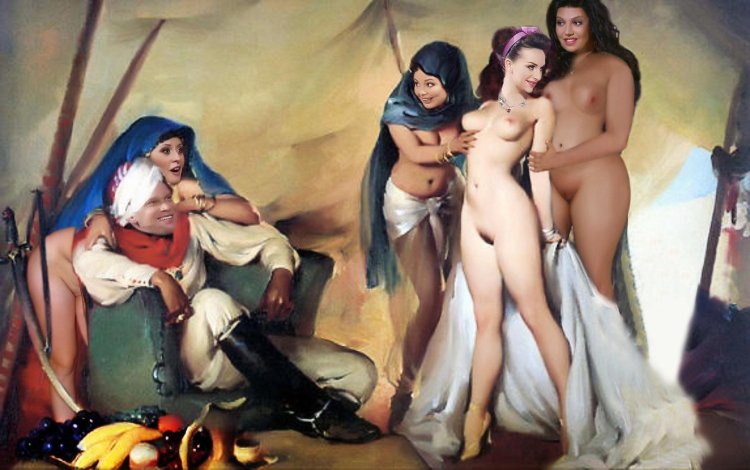 Naked slaves in the slave market