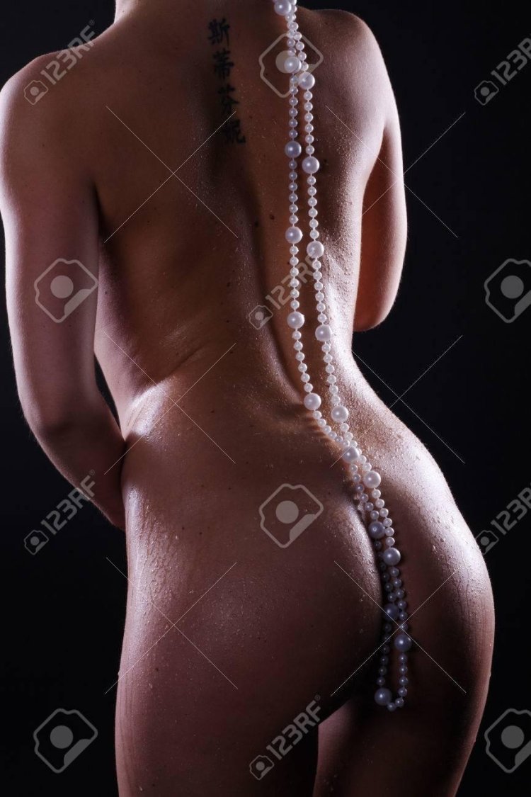 Woman with pearl necklace