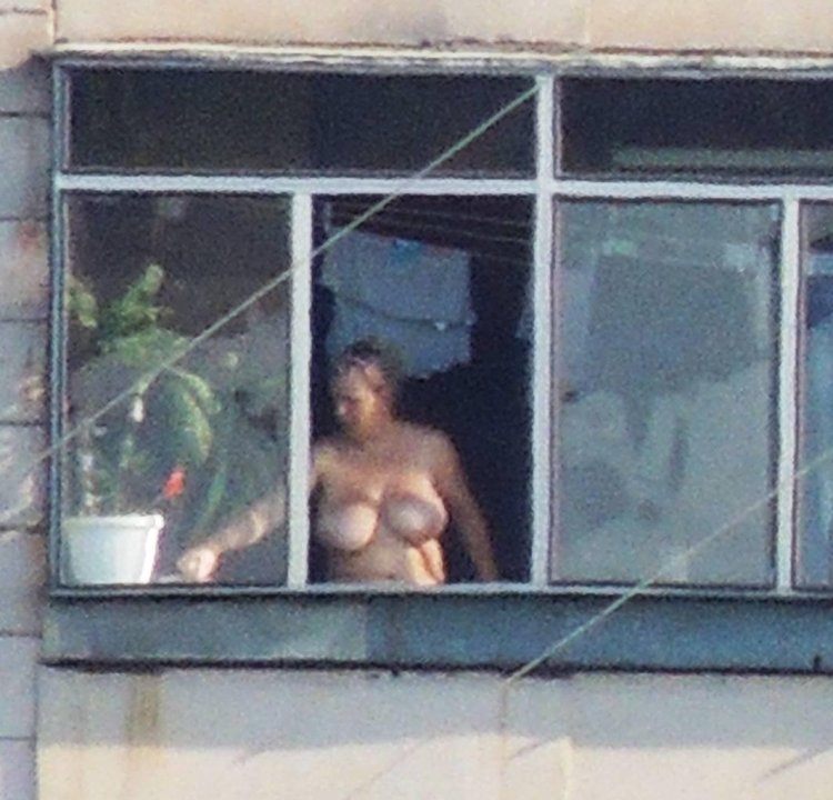 Naked in the windows