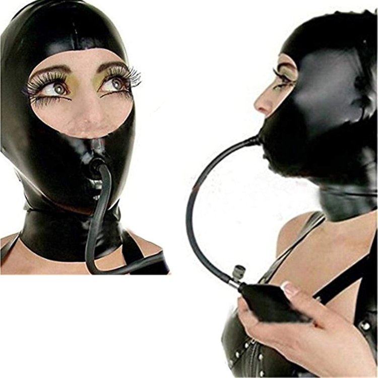 Inflatable latex mask