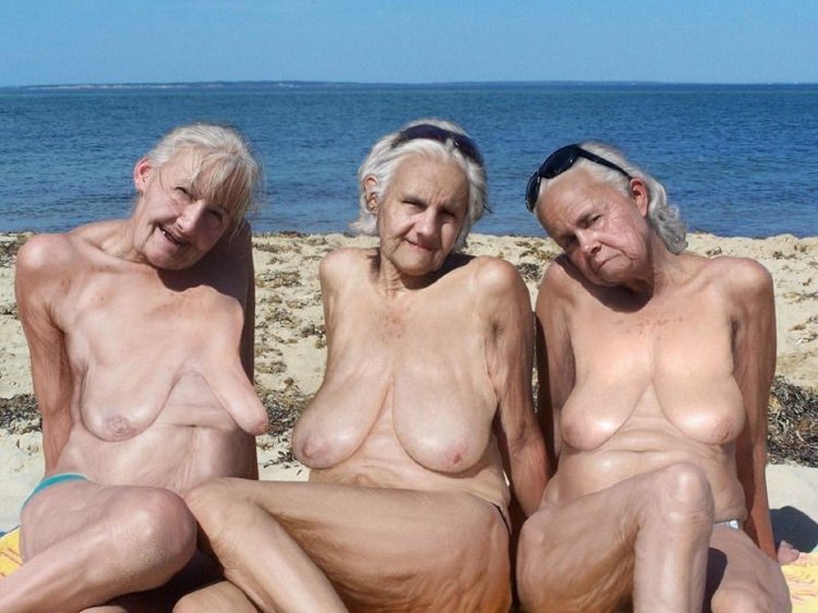 Old women on the beach