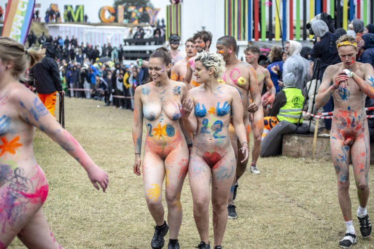 Naked women at the festival