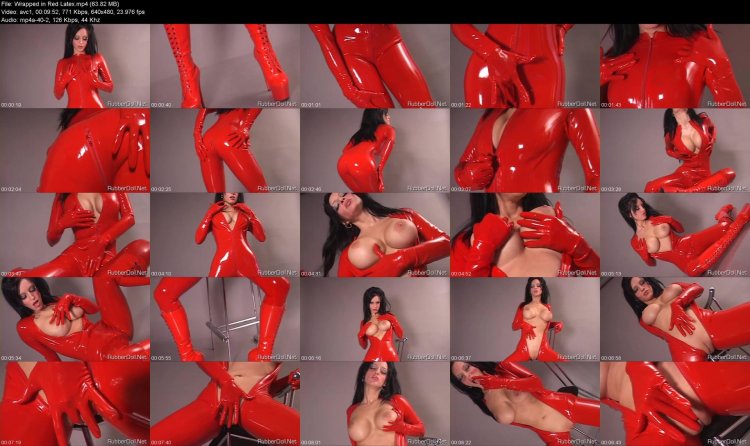Girl in Red Latex