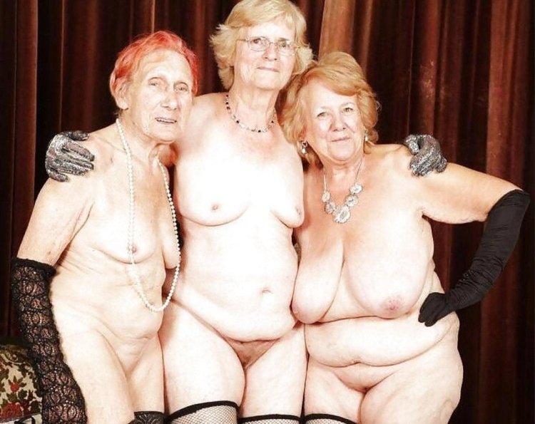 Naked old people of the group