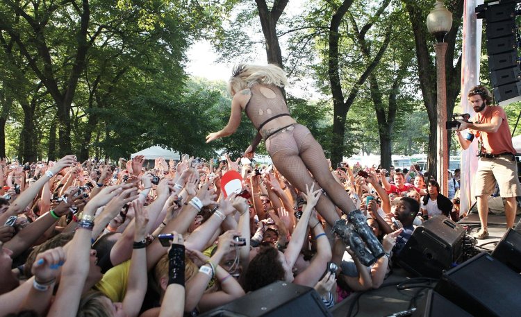 Lady Gaga at the Lollapalooza 2010 festival