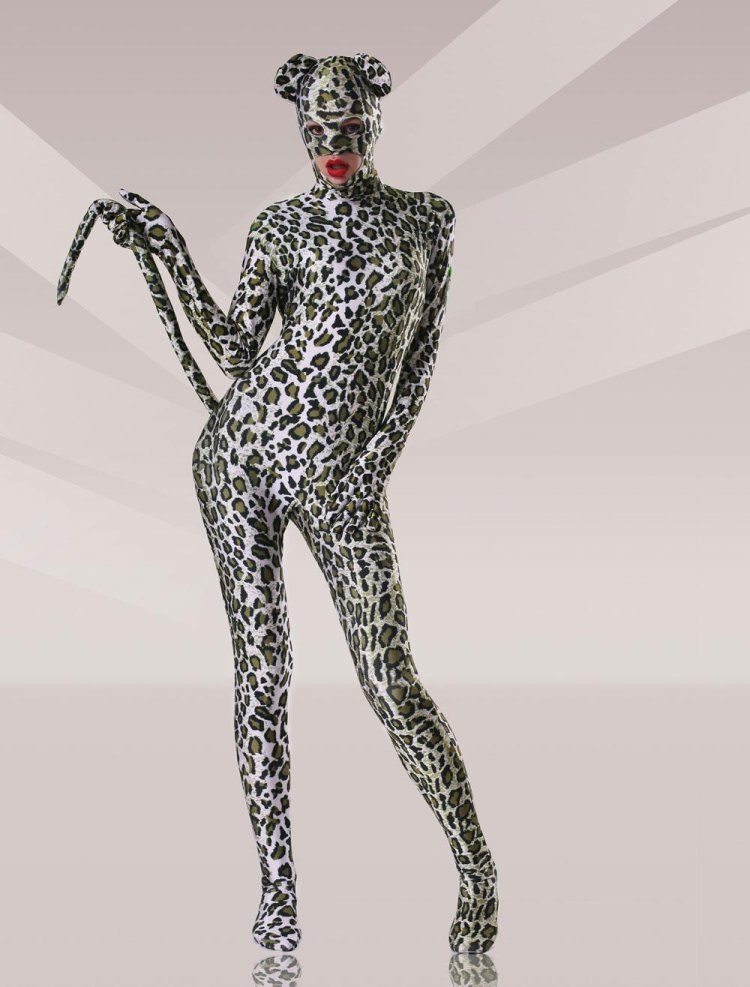Leopard latex suit